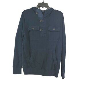 J Crew 1/2 Snap Pullover Sweater Men's Size Medium Navy Blue Pockets